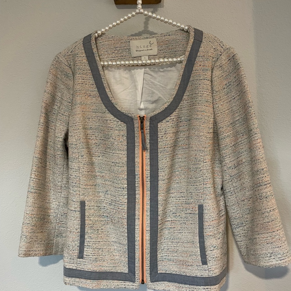 Hinge Gray Blazer with Classic Trim